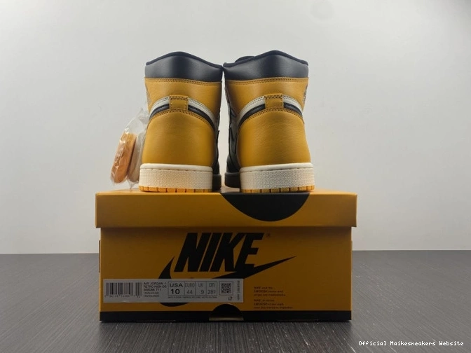 Official Maikesneakers High OG Yellow 1 Air Jordan Toe 555088-711 0810